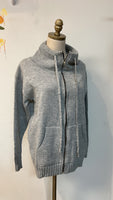 New Gray Zip Front Cardigan, M