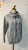 New Gray Zip Front Cardigan, M