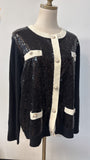 New Talbots Black Sequin Sweater, 2X