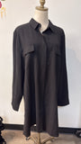 New Chico's Black Button Front Tunic Top, 20/22