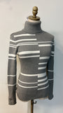 White House Black Market Gray Stripe Sweater, S