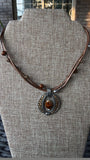 New Chico's Silver/Brown Necklace