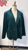 J. Crew Green Velveteen Blazer Jacket, 3X
