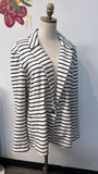 Old Navy White/Black Stripe Jacket, XXL