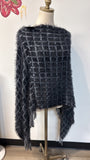 Bazzaara Blue Poncho Sweater, One Size