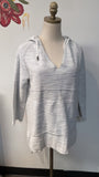 Soft Surroundings Gray Hooded Top, M Petite