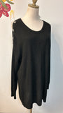 INC Black Open Shoulder Sweater, XL