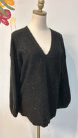 Loft Black Sequin Sweater, 1X