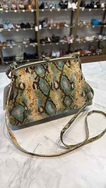 Hobo Snake Print Small Crossbody Bag, 9"x6.5"