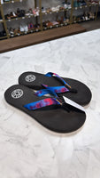 Free Waters Black Flip Flops, 8