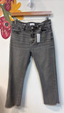 Loft Gray Straight 24" Inseam Jeans, 6 Petite