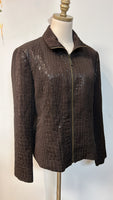 Leslie Stuart Brown Croc Embossed Jacket, 12