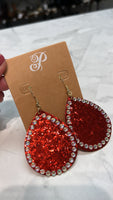 Plunder Red Glitter Earrings