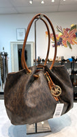 Michael Kors Brown Signature Shoulder Bag, 10"x13"