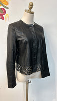 Diane von Furstenberg Black Genuine Leather Jacket, 6