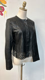 Diane von Furstenberg Black Genuine Leather Jacket, 6