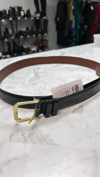 Coach Black Leather Belt, 44"