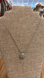 Volleyball Silver Necklace, 18"-20"