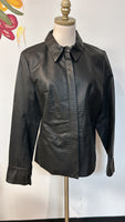 Apostrophe Black Genuine Leather Jacket, 14