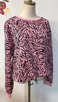 H&M Pink Animal Print Sweatshirt, L