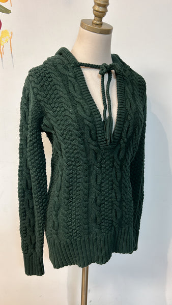 Moda Green Hooded Sweater, L