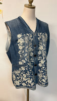 Multiples Embroidered Denim Vest, XL