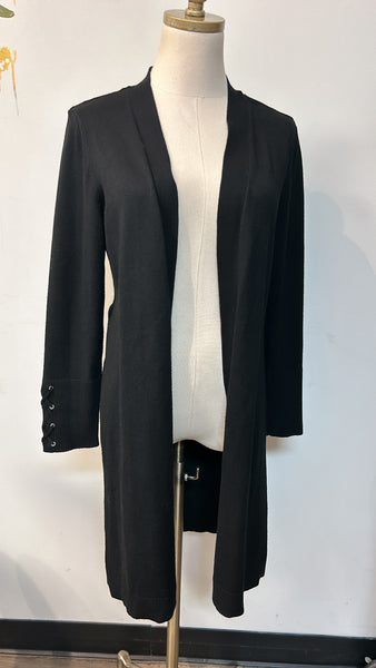 JM Collection Black Cardigan, M Petite