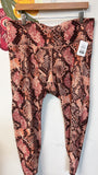 Old Navy Elevate Pink Snake Print Athletic Leggings, 2X with Pockets