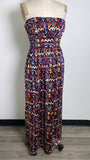 Emerald Sundae Navy Print Strapless Dress, M