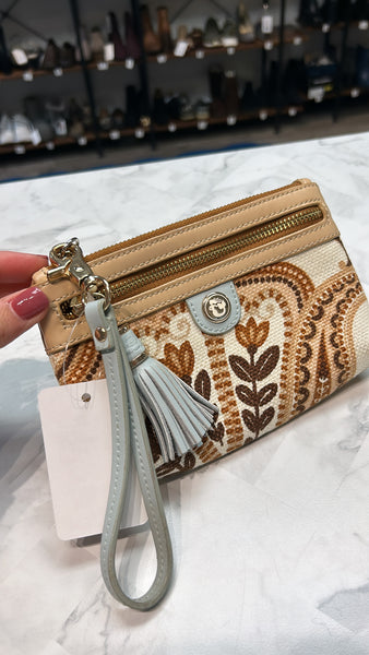 Spartina Brown Wristlet, 7"x4.5"