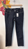 London Jean Metallic 34" Inseam Jeans, 8
