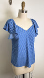 Kate Spade Blue Polka Dot Top, XS
