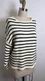 Promesa Cream/Black Stripe Oversized Sweater, XS