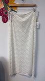 New Lyre Bird White Lace Anthropologie Skirt, XL