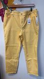 New Talbots Yellow Slim Ankle 28" Inseam Jeans, 16