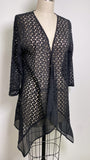 Umgee Black Open Stitch Cardigan, L