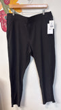New RBX Black 28" Inseam Active Ribbed Side Woven Ankle Pants, XL