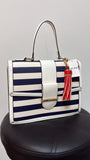New Aldo Navy Stripe Crossbody Satchel, 10"x7.5"