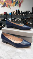 New Preston & York Saylor Navy Leather Flats, 10