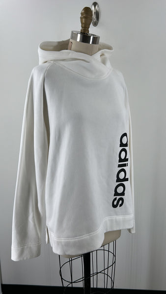 Adidas White Hoodie Sweatshirt, XL