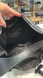Darcy Marks Black Faux Leather Shoulder Bag, 16"x10"