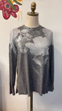 New Chico's Gray Foil Intarsia Sweater, S
