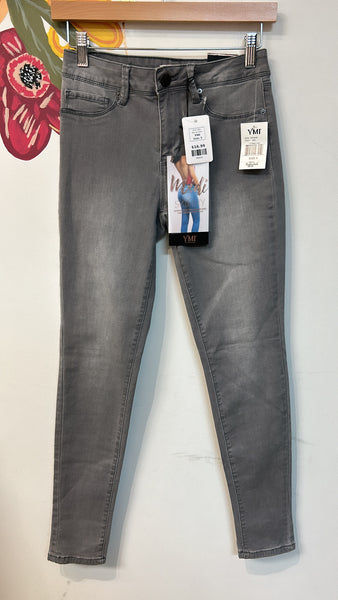 New YMI Gray Mid Rise Skinny Jeans, 5