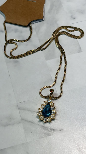 Worthington Gold Necklace with Blue Stone