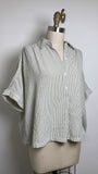 Max Studio Green Stripe Top, L