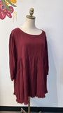 Umgee Burgundy Mini Dress, XL