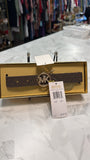 New Michael Kors Brown Logo with Gold Hardware Belt, S/M