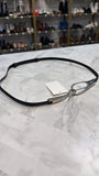White House Black Market Black Leather with Silver Hardware Belt, One Size