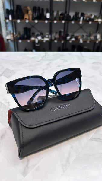 Valentino Havana Blue Gradient Sunglasses