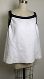 Talbots White Sweater with Navy Trim, 3X